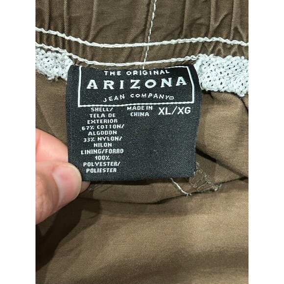 Arizona Jean Co. Mens Brown Cargo Shorts Elastic Waist Drawstring Swimsuit - Picture 5 of 9